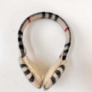 Authentic Burberry Check Wool Cashmere Earmuffs